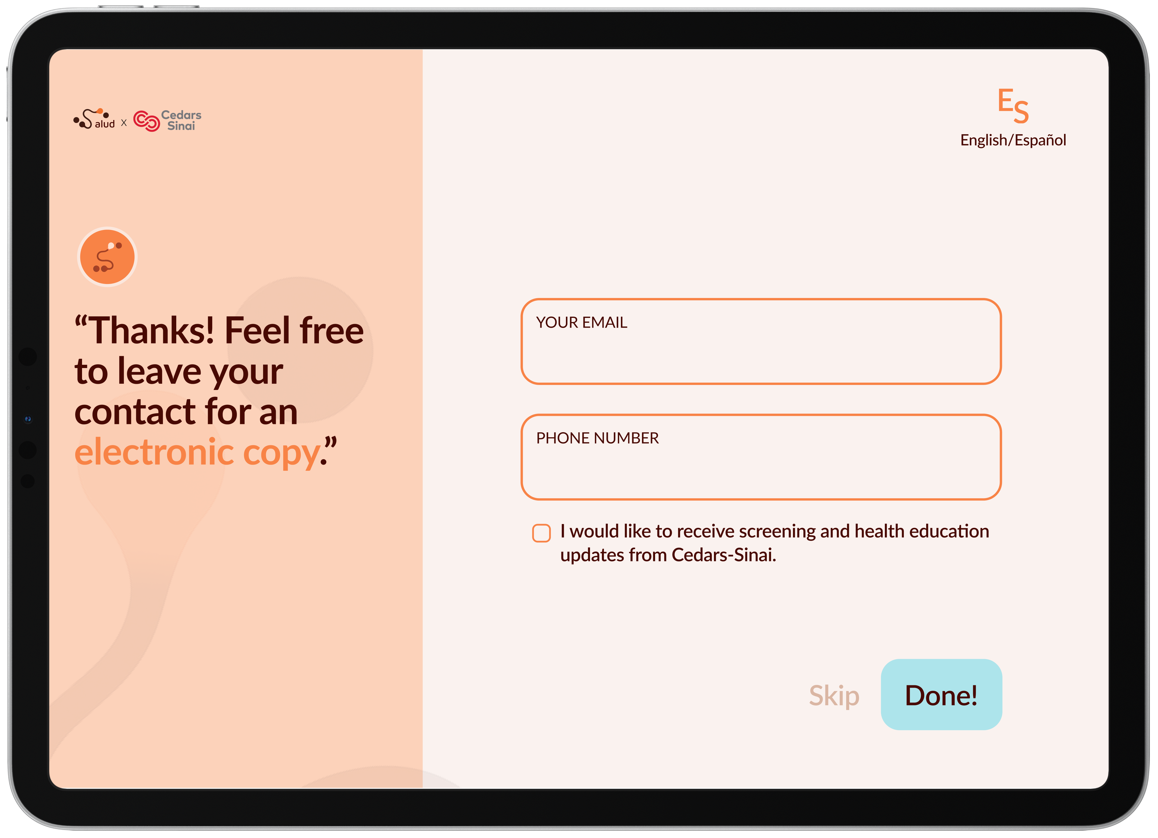 Contact opt-in screen with skip option